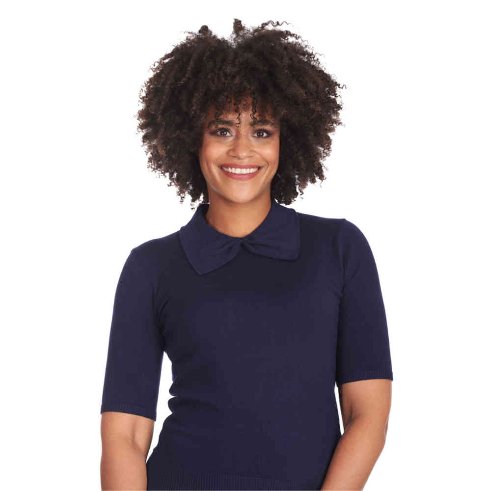 Banned - Bow Delight Pull en tricot - Bleu